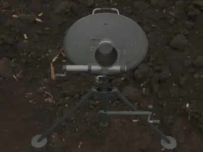 UPIK-82 Ukraine mortar Low-poly 3D model
