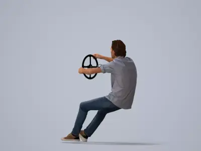 00086Chris003 - Adult Caucasian man commuting in casual 3D model