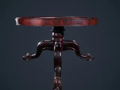 ENGLISH VICTORIAN PERIOD WALNUT AND MARQUETRY BREAKFAST TABLE Low-poly 3D model
