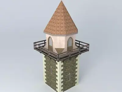 tower with roof Free 3D model