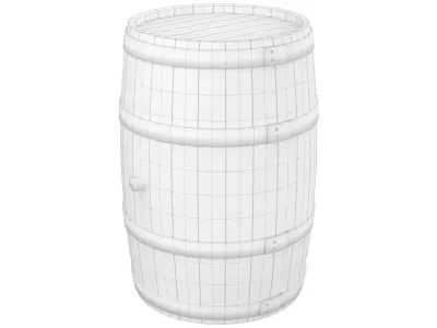 Wine Barrel 1 Low-poly 3D model