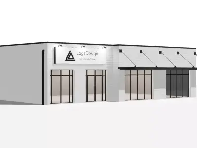 Shop Building Low-poly 3D model