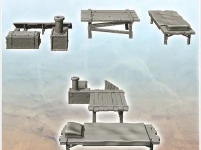 Set of post-apocalyptic metal furniture -2- 3D print model