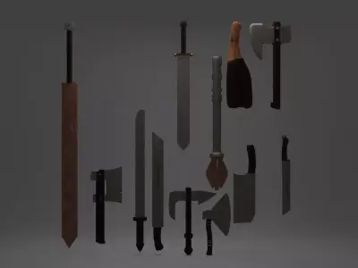 Melee Weapon 3D Model 3D model