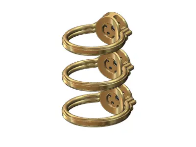 Round diamond cluster bead and rope ring US sizes 6 7 8 3D print model