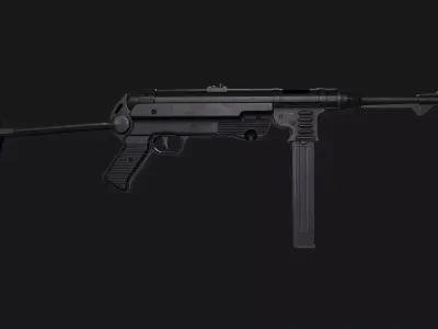 MP40 Submachine Gun Low-poly 3D model purchase