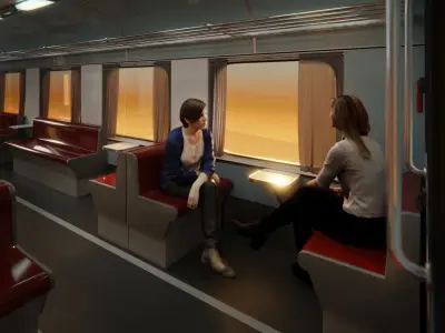 Train Cabin 3D model