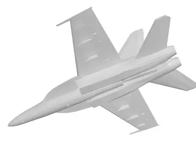 military aircraft concept Low-poly 3D model