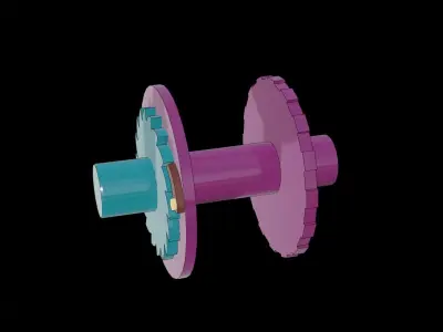 Ratchet mechanism for rotary motion 3D model