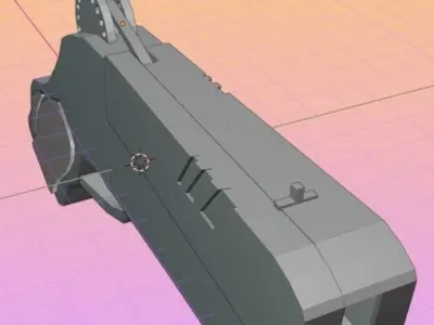 Blue Grapple Gun Low-poly 3D model
