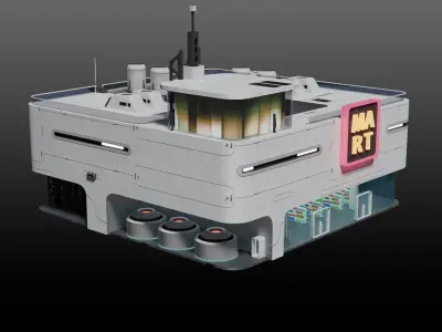 Sci-fi Supermarket v2 3D model