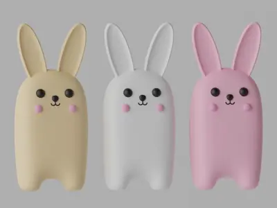 Cartoon Cute Bunny Rabbit 3D model purchase