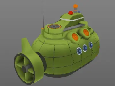 Submarine Free low-poly 3D model