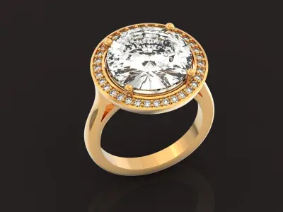 Engagement round cut halo 1321 3D print model