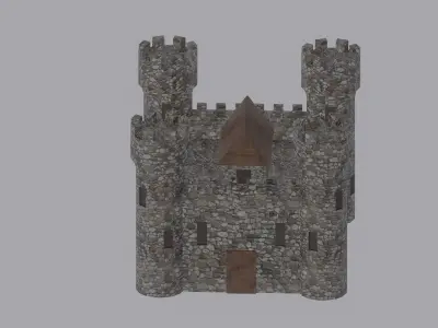 Medieval Castle Low-poly 3D model 2