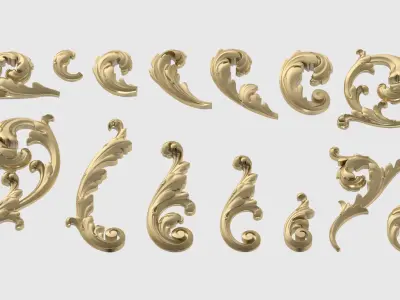 Acanthus Leaf Set 3D model