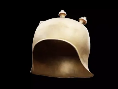 Three Spike Helmet  Low-poly 3D model