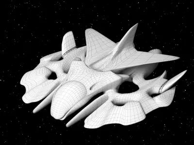 living spaceship PBR Low-poly 3D model