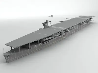 Soryu Aircraft Carrier Ship WWII Low-poly 3D model