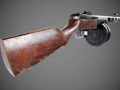 world war gun 3D model