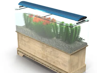 Aquarium set fish tank stand 3D model
