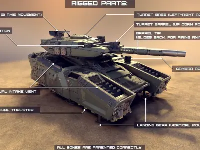 Tempest Hover Tank Low-poly 3D model