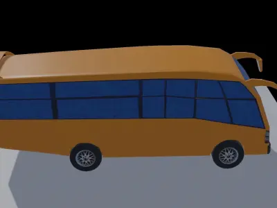 Game Ready Minibus school bus Low-poly 3D model