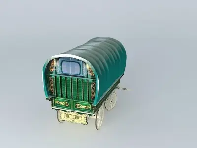 Romany OPEN-LOT Style Caravan Free 3D model