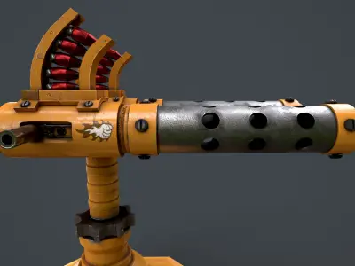 Machine gun turret Free low-poly 3D model purchase