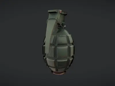 green military hand grenade  3D model