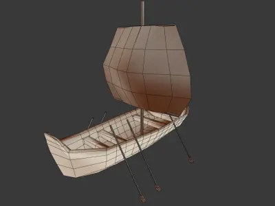 Ship - Low poly sailing Free low-poly 3D model