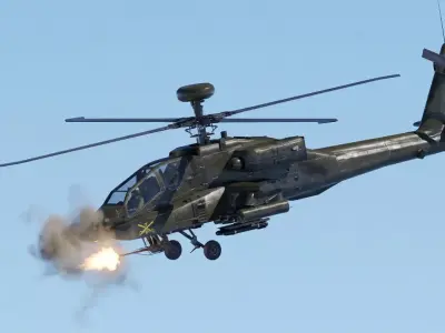 Boeing AH-64D Apache With Weapons Fully-Rigged Game Ready  Low-poly 3D model