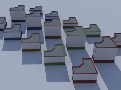 Cartoon Building Low Poly Building Commercial Corner Hotel Low-poly 3D model
