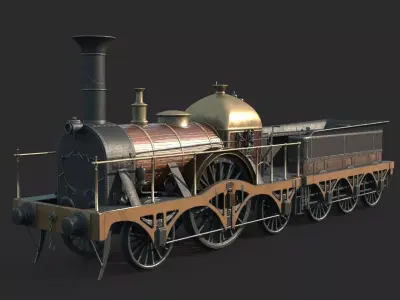 Vintage vehicle Firefly locomotive 3D model