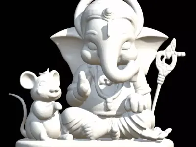 Ganesh  and Satellite Low-poly 3D model