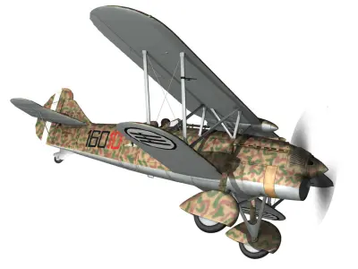 Fiat CR 32 - Italy Airforce - 160 Squadriglia 3D model