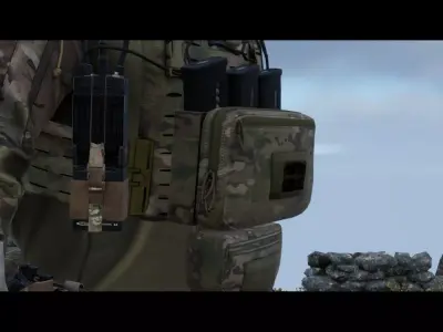 Warrior Triple Snap Mag Utility Pouch Low-poly 3D model
