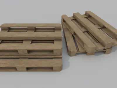 Wooden Pallet PBR  Low-poly 3D model