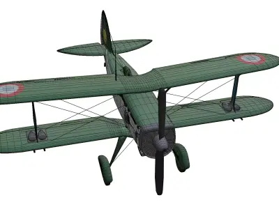 Biplane Fighter Bleriot SPAD S510 Low-poly 3D model