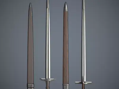 One-handed sword with scabbard Low-poly 3D model buy