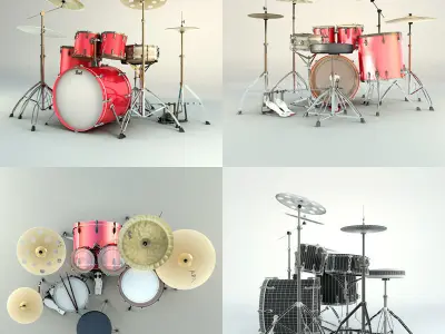 Drums 3D model 3D model