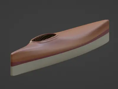 Historical Canoe Low-poly 3D model