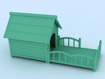 Doghouse wooden playhouse 3D model