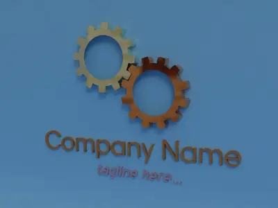 Abstract name logo Low-poly 3D model