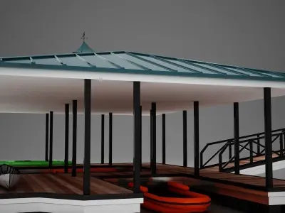 HD Small Harbor Dock 3D model