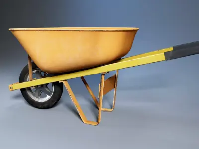 Wheelbarrow Low-poly 3D model 17