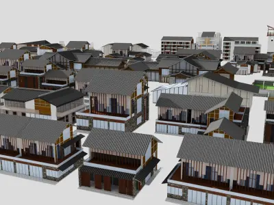Commercial Residences Low-poly 3D model