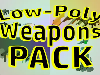 low poly weapons pack 3D Model Collection