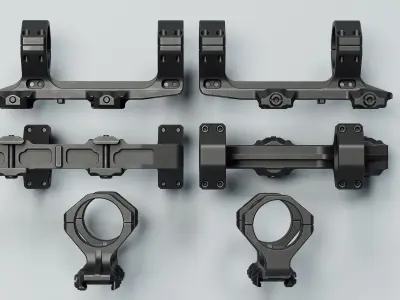 AUS Mount - 34mm - 1-54 - Replica Low-poly 3D model