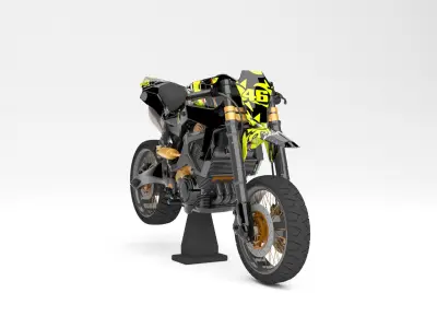 YAMAHA SUPERMMOTO WITH DECAL VALENTINO ROSSI 46 3D 3D MAX 2018 3D model